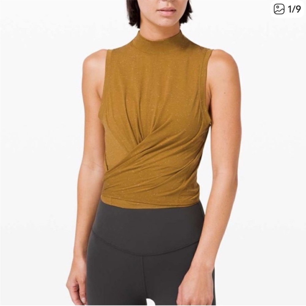 Lululemon Athletica - Mustard - Athleisure Mock Neck Tie Tank Top, Size 6